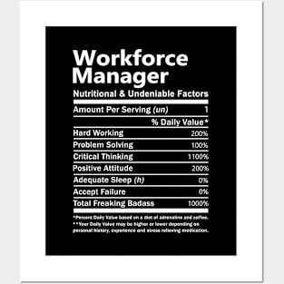 Workforce Manager T Shirt - Nutritional and Undeniable Factors Gift Item Tee Posters and Art